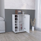 Lothian Bar Cart with Casters, 2-Side Storage Shelves and 6-Wine Bottle Rack B070P188869