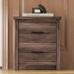 ZUN Vintage Two Drawer Nightstand, Simple and Generous Storage Space,Dark Walnut 96929255