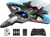 V32 RC Plane, Foam Remote Control Airplane with Light, 2 Batteries, 6-axis Gyro Stabilize Systems RC 61518420