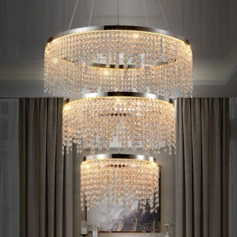 ZUN 23.6-inch Fancy hanging ceiling lamps luxury modern pendant light crystal chandelier W1340P222515