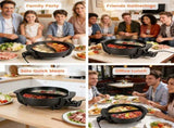6L Large Capacity Electric Hot Pot with Divider, 5 Gear Adjustable Temperature Non-Stick Electric 87143772