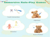 Wooden Kids Doctor Medical Station Playset, 93.9854.6199.06cm 27PCS Medical Tools with ECG Monitor 69181672