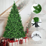 8FT, 6FT, 4FT Pre-Lit Green Pine Artificial Christmas Tree, Set of 3 Hinged Xmas Trees with 820 N704P198464F