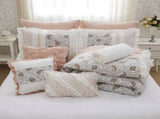 9 Piece Cotton Percale Comforter Set Blush Queen B03597157