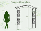 Garden Arch Trellis - PE-Coated Metal, 67"x15.5"x83" Plant Support for Climbing Vines 81969582