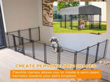 Dog Kennel Outdoor with Roof, 4.23'x5.82'x4.83' Welded Wire Enclosure, Heavy Duty Dog Crate with W2505P380965