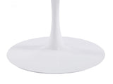 42.1" white marble Color Tulip Table, Mid-century Dining Table for 4-6 People - Round MDF Table W234P453955