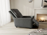 Chenille Fabric Recliner Chair for Adults - Manual Push Back Reclining Sofa with Sturdy Metal Frame, W3568P431432