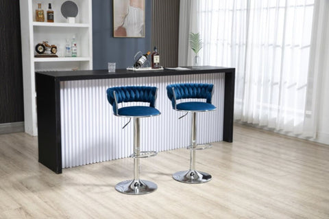 ZUN COOLMORE Swivel Bar Stools Set of 2 Adjustable Counter Height Chairs with Footrest for Kitchen, W153991583