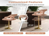 Luxury Dutch Velvet Bar Stools with Adjustable Height , Swivel Seat & Gold Metal Base 40897804