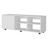 FM FURNITURE Parker TV Stand with a Door and Open Storage, White B128P269885