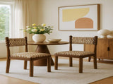 Postmodern Ball-Turned Solid Wood Dining Chair, Mid-Century Accent Side Chair with Patterned B2792P598928