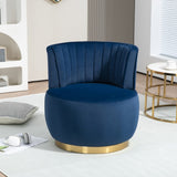 COOLMORE 360 Degree Swivel Cuddle Barrel Accent Sofa Chairs, Round Armchairs with Wide Upholstered, W395P145392