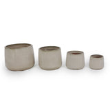 Handmade Ceramic Planter Set of 4, 6/9/11/14 Inch Diameter, Neutral Textured Finish for Succulents, W3273P321578