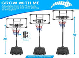 16" Portable Basketball Hoop Outdoor 5.6ft 7ft Stepless Adjustable Height Basketball Goal System 17755830