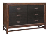 ZUN Six-Drawer Dresser, No Assembly Required, Two-Tone Finish B108P163823