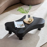 42.52 Inch Modern Wooden Handcraft Drum Coffee Table Irregular Shaped Coffee Table for Living W2582P279942