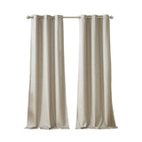 Tonal Printed Faux Silk Total Blackout Curtain Panel Pair B03599836