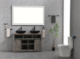 72 x6 Inch LED Bathroom Mirror with Aluminum Frame, Wall Mounted Vanity Mirror, Anti-Fog, Memory, W2287P279821