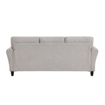 ZUN Modern Transitional Sand Hued Textured Fabric Upholstered 1pc Sofa Attached Cushions Living Room B01156550