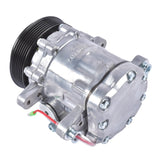 A/C Compressor with 6-Groove Pulley Fits for Sanden SD7 Style Serpentine Belt HC5005BK HRC55824-BK 17606676