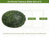 18.5IN dark Artificial Topiary Balls Outdoor Faux Boxwood Decorative Green Spheres for Garden Front W2945P460785