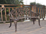 38.5" Cast Aluminum Outdoor Courtyard Decoration Park Leisure Rose Chair 11521628