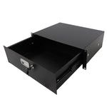 ZUN 19" 3U Steel Plate DJ Drawer Equipment Cabinet with Keys Black 06087536