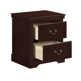 1pc Classic Traditional 2 Drawers Nightstand Cherry Finish Bedroom Furniture Wooden Bedside Table B011P233733