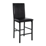 ZUN Metal Frame Counter Height Chairs Set of 4 Brown Faux Leather Seat Black Metal Finish Dining Chairs B01146335