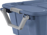 40 Gallon Durable Plastic Storage Tote with Latching Lid and Pull Handle, Blue, 2 Pack 78719093