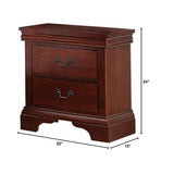 Contemporary Bedroom Furniture Nightstand Cherry Finish 2 x Drawers Bed Side Table Pine wood B011P208921