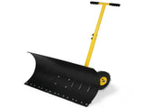 36" x 18" Manual Snow Pusher with T-Handle, Black Blade, Yellow Shaft & Yellow Wheel Hub, Iron 78540796