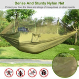 ZUN Camping Hammock, Portable Double Hammock with Net,600lbs Load 2 Persons Hammock w/Mosquito Net 23289829