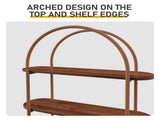 Arched Ceiling 4-Layer Open Shelving Double-Door Roller Shutter Display Case Locker with Black 60551979