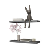 Iva Floating Shelf in Melamine x2, Matt Grey B128P237183