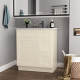 30 in. W x 21 in. D x 34.5 in. H in Antique White Plywood Ready to Assemble Floor Vanity Sink Base T3210P282891