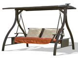 Patio Porch Swing 2 Person Adjustable Canopy Deluxe Hammock Swing Glider with Solar LED Light and 2 W1859110125
