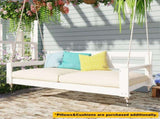 Patio Wooden Twin Size Porch Swing Daybed Frame, Garden Swing Bench Chair with 4 Hanging N717P265795K