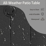 Outdoor Round Patio Dining Table for 6-7, All Weather Metal Dining Table with Umbrella Hole for Deck W213P335135
