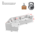 127.5'' Modern Minimalist Sofa With Deep Seat,No Assembly Needed 37328762