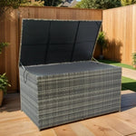 ZUN Outdoor Storage Box, 200 Gallon Wicker Patio Deck Boxes with Lid, Outdoor Cushion Storage for Kids W329P175893