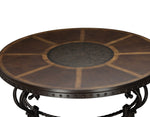 ZUN Formal Traditional Style Coffee Table 1pc Round Decorative Top Curved Metal Base Living Room B011P175398