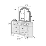 ZUN Antique White Wooden 1pc Dresser Only Bedroom Formal Antique Walnut Top Storage 7-Drawers Dresser B011P236768