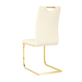 ZUN Modern PU dining chair Living room chair Upholstered chair, gold metal chair leg design, kitchen, W210P164983