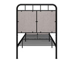 ZUN Twin Size Linen Upholstered Platform Metal Bed Frame with fabric Headboard and Footboard W21428125