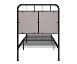 ZUN Twin Size Linen Upholstered Platform Metal Bed Frame with fabric Headboard and Footboard W21428125