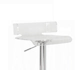 Adjustable Height Bar Stool Swivel Seat Acrylic Clear and Chrome Finish Modern Kitchen Furniture 1pc B2741P326196