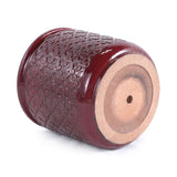 Handmade Ceramic Planter Set of 3, 15/12/9 Inch Diameter, Burgundy Diamond-Pattern, for Orchids & W3273P321477