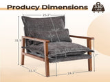Cloud Shaped Indoor Leisure with Solid Wood Armrest & Solid Wood Frame, Chenille Fabric Accent 75796511